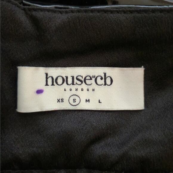 House of CB Harmony Black Patent High Waisted Pant S Bare Back Stretch Vinyl - Picture 10 of 11